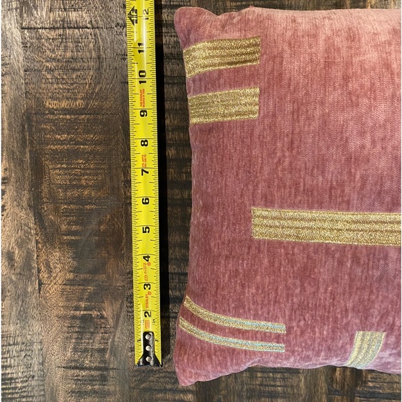 Velvet Pillow Cover with Insert Lilac Purple with Gold Accents - Picture 5 of 7